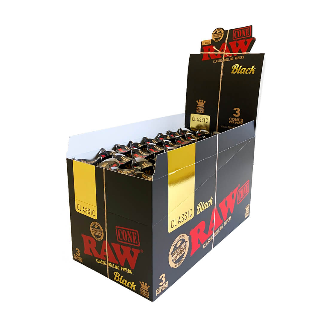 RAW Black Cones Kartong | BudMates