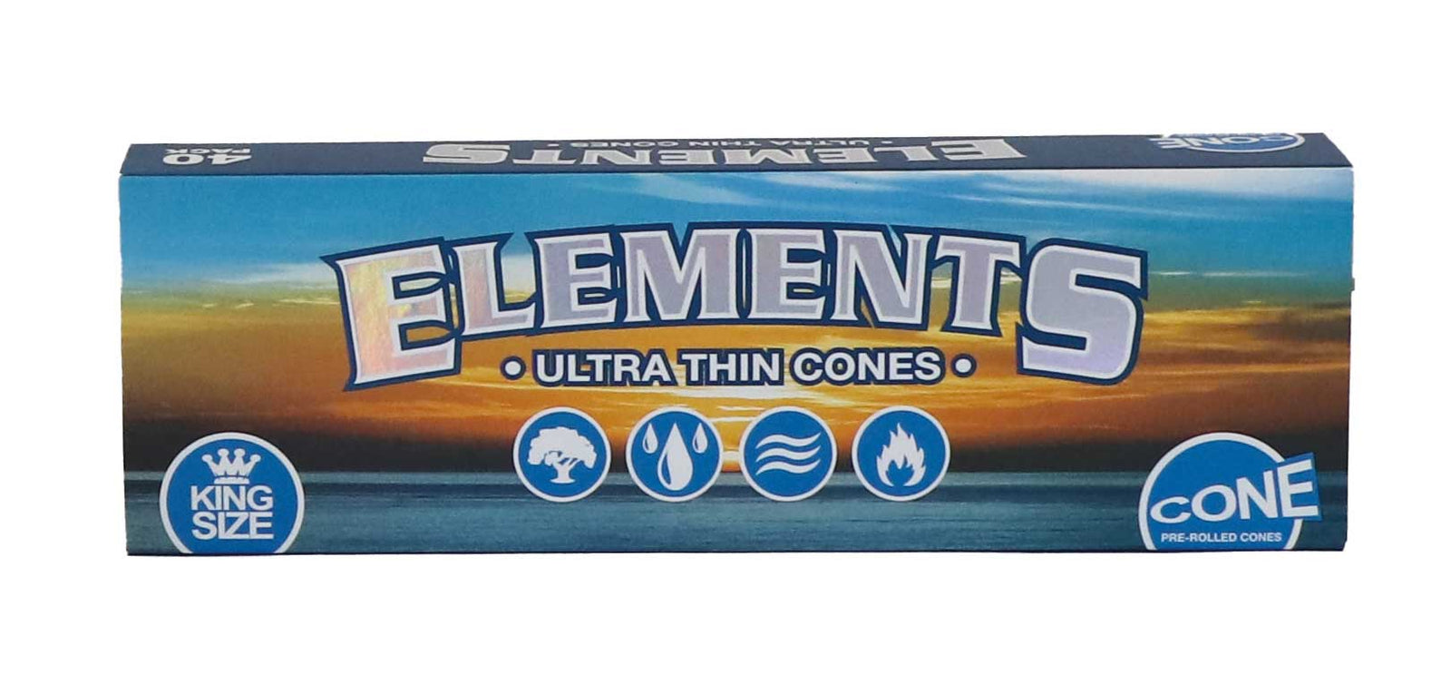 Elements Cone King Size 40pk – ferdigrullede cones i ultratynt rispapir