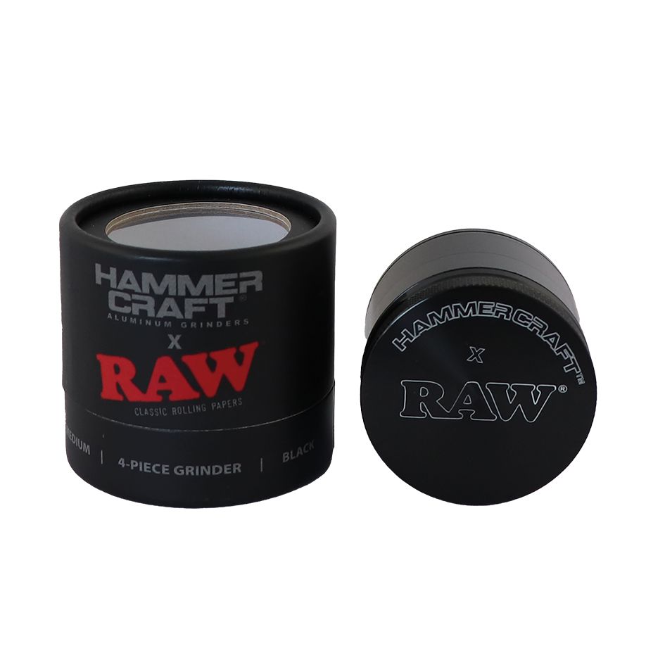 RAW Hammer Craft grinder sort 4-delt 55mm medium | BudMates