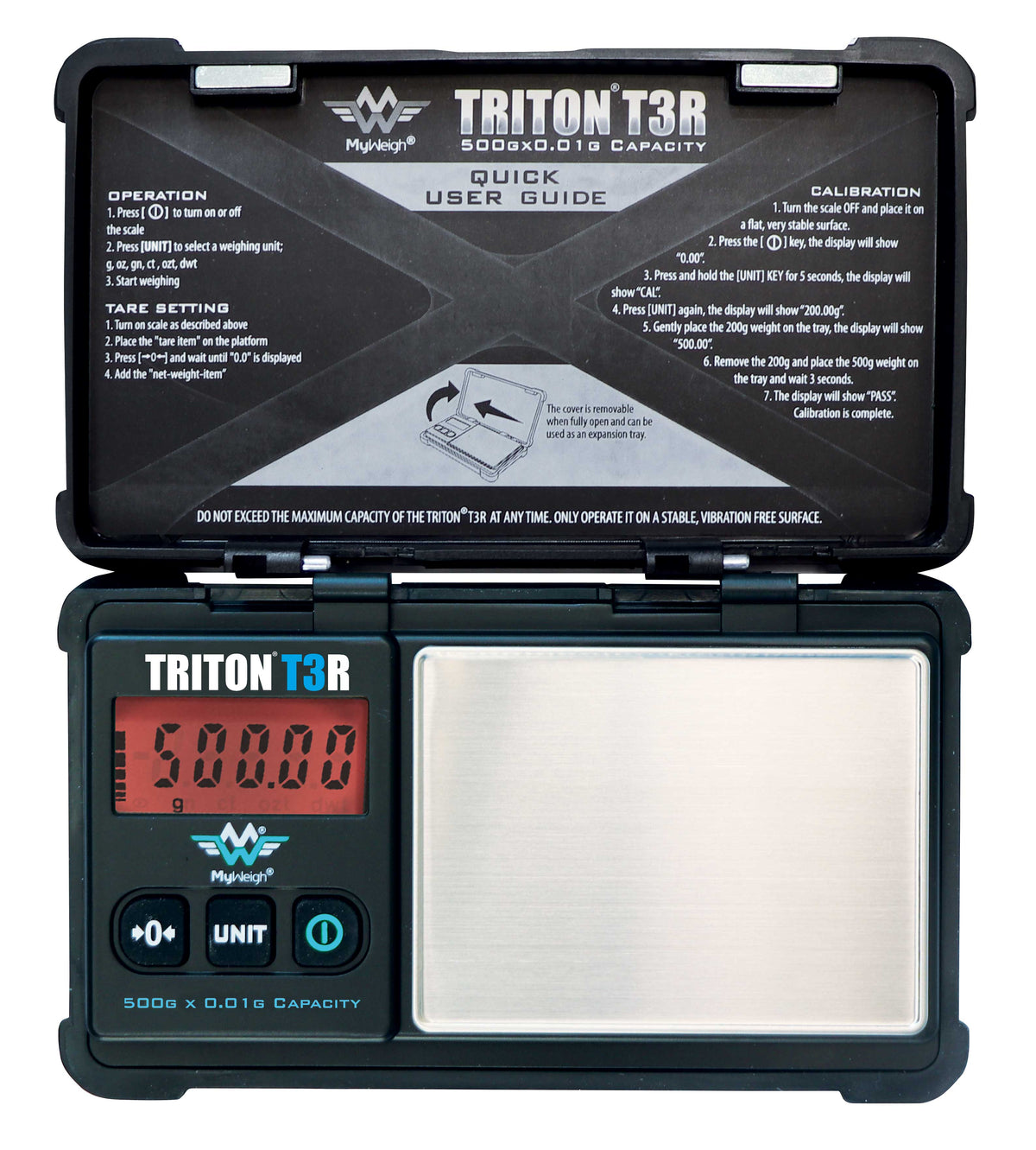 TRITON T3 500g – Digital Presisjonsvekt 0,01g (Oppladbar)