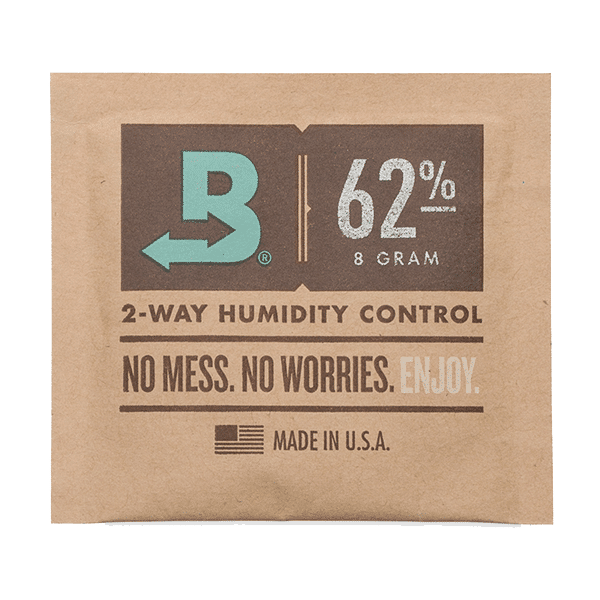 Boveda Pack 62% RH 8 gram — 2-veis fuktighetskontroll for tobakk og urter